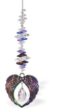 Crystal Suncatcher, Multi Faceted with a Angel Winged Teardrop Drop