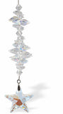 Crystal Suncatcher, Multi Faceted Crystals with an Aurora Borealis Crystal Large Star Drop