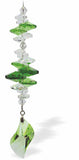 Crystal Suncatcher, Multi Faceted Crystals and a Large Peridot Green Twist Crystal Drop