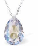 Austrian Crystal Multi Faceted Special Cut Peardrop Necklace in Clear Crystal Shimmer with a choice of chains