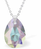 Austrian Crystal Multi Faceted Special Cut Peardrop Necklace in Aurora Borealis with a choice of chains