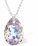 Austrian Crystal Cute Special Cut Peardrop Necklace in Two Tone Vitrail Light with a Choice of Chains