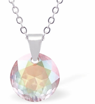 Austrian Crystal Cute Special Cut Circlets Necklace in Aurora Borealis with a Choice of Chains
