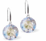 Austrian Crystal Multi Faceted Round Drop Earrings in Clear Crystal Shimmer