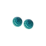 Austrian Crystal Round Raindrop Stud Earrings in Two Sizes in Aquamarine Blue, Sterling Silver Earwires