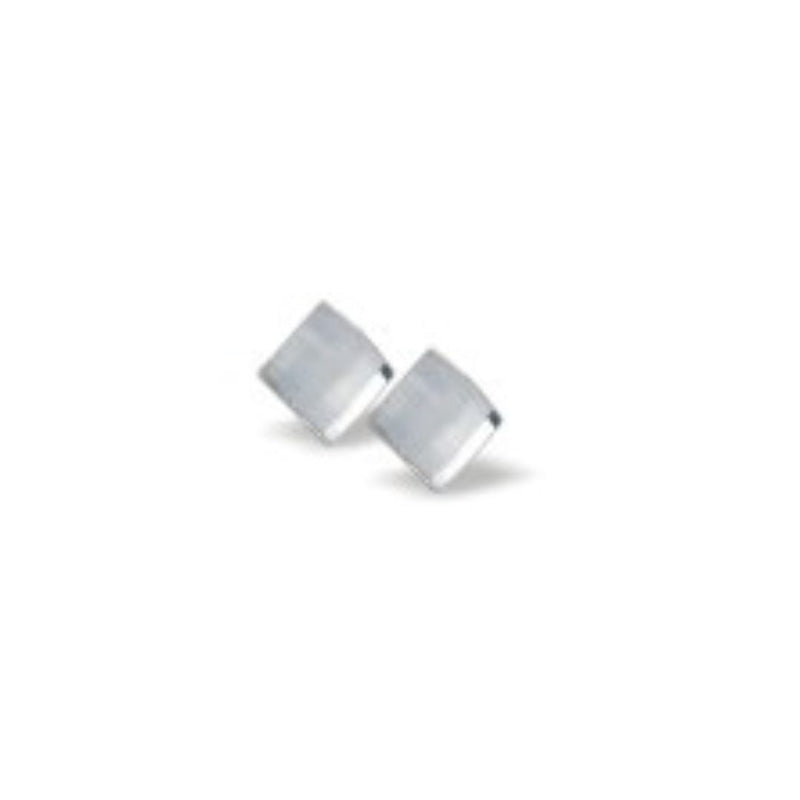 Austrian Crystal Square Chessboard Stud Earrings in  Clear Crystal with Sterling Silver Earwires