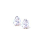 Austrian Crystal Pear Shape Stud Earrings in Moonlight with Sterling Silver Earwires