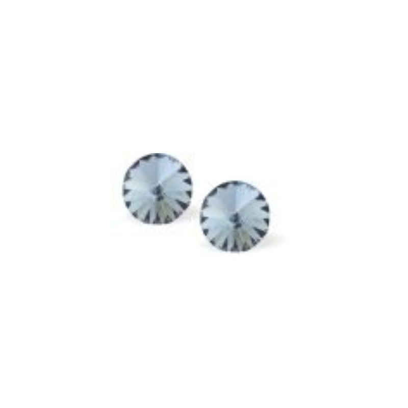 Austrian Crystal Round Eclipse Stud Earrings in Amethyst Purple Available in Two sizes with Sterling Silver Earwires