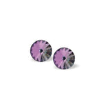 Austrian Crystal Round Eclipse Stud Earrings in Vitrail Light, Available in Three sizes with Sterling Silver Earwires