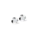 Austrian Crystal Diamond-shape Stud Earrings in Light Chrome Silvery Grey with Sterling Silver Earwires