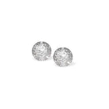 Austrian Crystal Diamond-shape Stud Earrings in Silver Patina with Sterling Silver Earwires