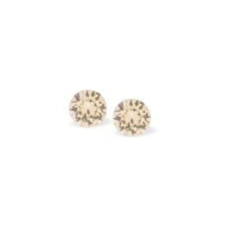 Austrian Crystal Diamond-shape Stud Earrings in Soft Silk with Sterling Silver Earwires.