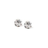 Austrian Crystal Diamond-shape Stud Earrings by Byzantium in Soft Powder Grey, 6mm in size with Sterling Silver Earwires