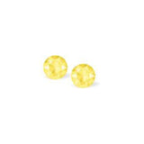 Austrian Crystal Diamond-shape Stud Earrings in Powder Yellow with Sterling Silver Earwires.