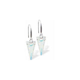 Austrian Crystal Spike Drop Earrings in Aurora Borealis with Rhodium Plated Earwires