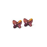 Austrian Crystal Butterfly Stud Earrings in Lilac Shadow