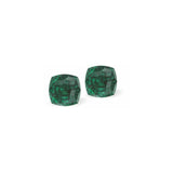 Austrian Crystal Mystic Square Stud Earrings in Emerald Green, Sterling Silver Earwires