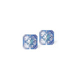 Austrian Crystal Kaleidoscope Square Stud Earrings in Ocean DeLite, Sterling Silver Earwires