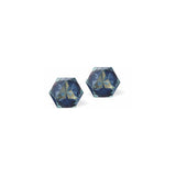 Austrian Crystal Kaleidoscope Hexagon Stud Earrings in Royal Blue DeLite, Sterling Silver Earwires