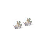 Austrian Crystal Kaleidoscope Hexagon Stud Earrings in Aurora Borealis, Sterling Silver Earwires