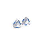 Austrian Crystal Kaleidoscope Triangular Stud Earrings in Blue Ocean DeLite, Sterling Silver Earwires