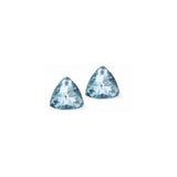 Austrian Crystal Kaleidoscope Triangular Stud Earrings in Aquamarine Blue, Sterling Silver Earwires