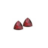 Austrian Crystal Kaleidoscope Triangular Stud Earrings in Scarlet Red, Sterling Silver Earwires