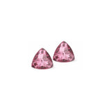 Austrian Crystal Kaleidoscope Triangular Stud Earrings in Rose Pink, Sterling Silver Earwires