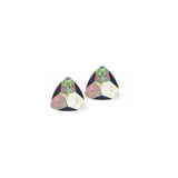 Austrian Crystal Kaleidoscope Triangular Stud Earrings in Vitrail Medium, Sterling Silver Earwires