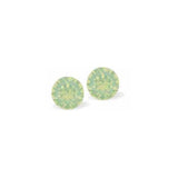 Austrian Crystal Diamond-shape Stud Earrings in Chrysolite Opal Green, 4mm and 7mm in size with Sterling Silver Earwires