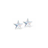 Austrian Crystal Star Stud Earrings in Blue Shade with Sterling Silver Earwires