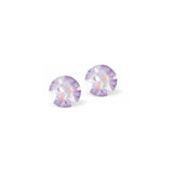 Austrian Crystal Diamond-shape Stud Earrings in Lavender Delite with Sterling Silver Earwires