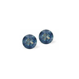 Austrian Crystal Diamond-shape Stud Earrings in Royal Blue Delite with Sterling Silver Earwires