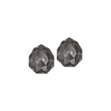 Austrian Crystal Majestic Fancy Stone Stud Earrings in Silver Night Grey, in 2 sizes with Sterling Silver Earwires