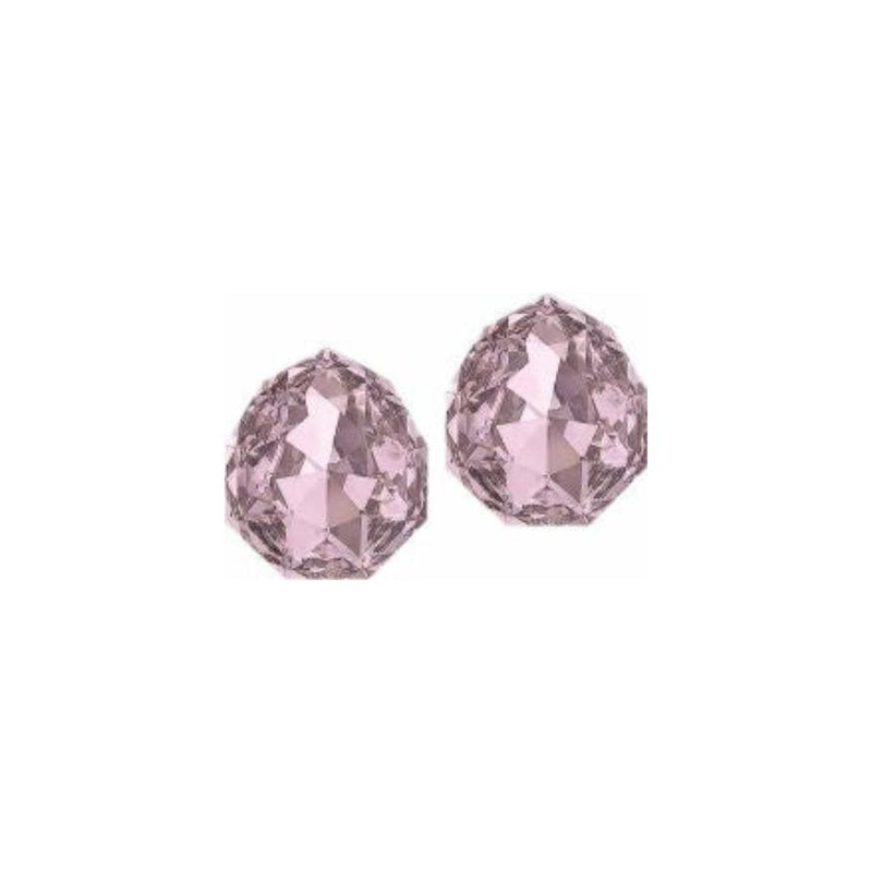 Austrian Crystal Majestic Fancy Stone Stud Earrings Colour: Light Rose Pink Triangular design Sterling Silver Earwires 8x7mm and 10x9mmin size Delivered in a soft, black, velveteen pouch