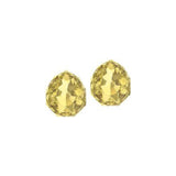 Austrian Crystal Majestic Fancy Stone Stud Earrings Colour: Jonquil Yellow Triangular design Sterling Silver Earwires 8x7mm and 10x9mmin size Delivered in a soft, black, velveteen pouch