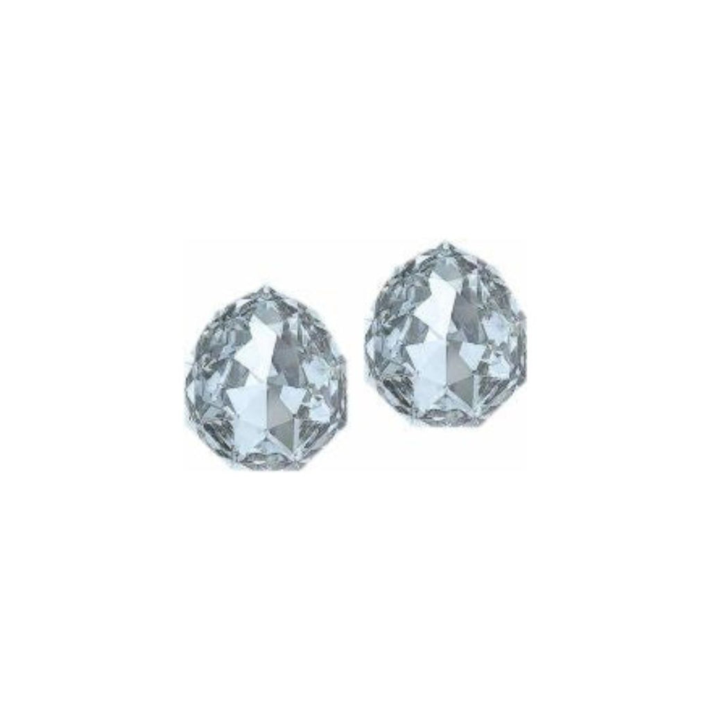 Austrian Crystal Majestic Fancy Stone Stud Earrings Colour: Aquamarine Blue Triangular design Sterling Silver Earwires 8x7mm and 10x9mmin size Delivered in a soft, black, velveteen pouch