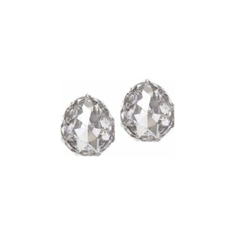 Austrian Crystal Majestic Fancy Stone Stud Earrings Colour: Crisp Clear Crystal Triangular design Sterling Silver Earwires 8x7mm and 10x9mmin size Delivered in a soft, black, velveteen pouch