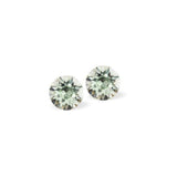 Sparkly Austrian Crystal Diamond-shape, Elegant Stud Earrings Round, Multi Faceted Crystal 6mm, 7mm and 8mm in size Colour: Chrysolite Light Green Sterling Silver Earwires Delivered in a soft, black, velveteen pouch