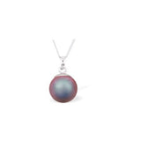 Austrian Crystal Pearl Necklace in Iridescent Red with a choice of Chain