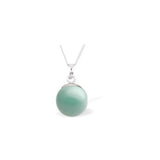 Austrian Crystal Pearl Necklace in Jade Green with a choice of Chain