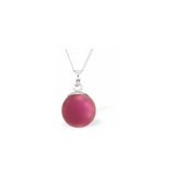Austrian Crystal Pearl Necklace in Mulberry Pink, with a choice of chains.