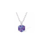 Austrian Crystal Oblique Necklace in  Heliotrope 8mm in size with a choice of chains