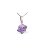 Austrian Crystal Elegant Oblique Necklace in Violet Purple 8mm in size