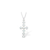 White Opal Crystal Encrusted Cross Necklace