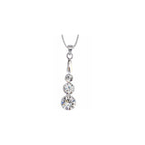 Austrian Crystal Triple Drop Necklace in Clear Crystal with a choice of Chain