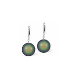 Austrian Crystal Pearl Drop Earrings in Scarabaeus Green, Rhodium Plated