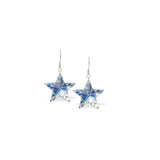 Austrian Crystal Sar Drop Earrings in Reflective Aurora Borealis with Sterling Silver Earwires