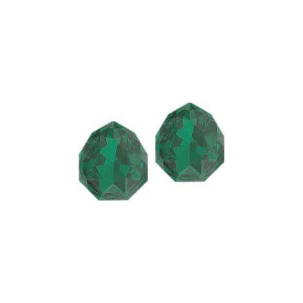 Austrian Crystal Majestic Fancy Stone Stud Earrings in Emerald Green with Sterling Silver Earwires