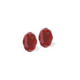 Austrian Crystal Mystic Oval Stud Earrings in Scarlet Red, Sterling Silver Earwires